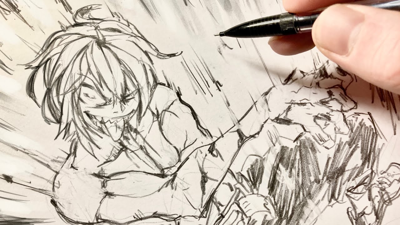 Drawing Warm Up Dynamic Pose | Anime Manga Sketch