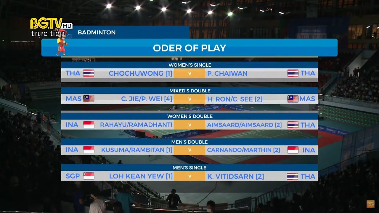 Live SEA Games 31: Badminton Final Single Match (12pm 22/05/2022)