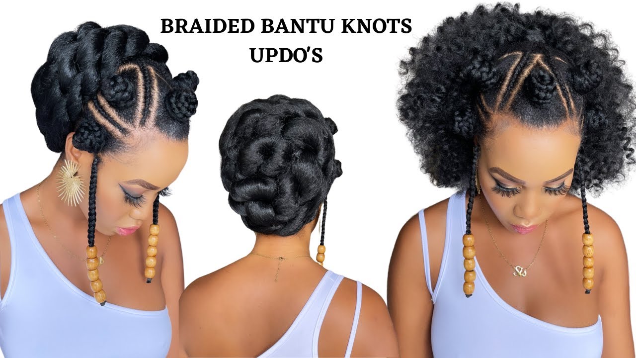 🔥QUICK & EASY HAIRSTYLE ON NATURAL HAIR /BRAIDED BANTU KNOT /IN 30 Mins /Protective Style / Tupo1