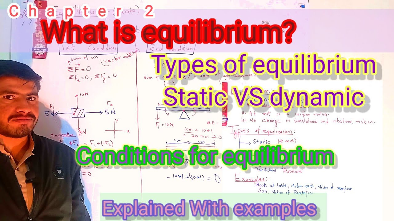 Chapter 2|Equilibrium and its types|Conditions for equilibrium|With examples.