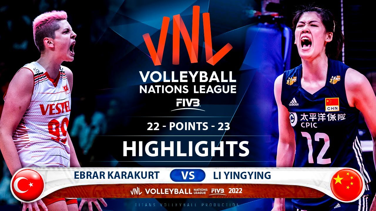 Ebrar Karakurt vs Li Yingying | Turkey vs China | Highlights | Women's VNL 2022 ( HD )