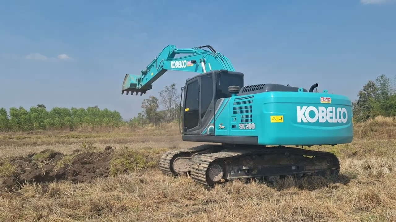 รีวิวรถขุดแกะมาใหม่ kobelco sk200-sm เคลียริ่งคันนาชมไปบ่นไป excavator