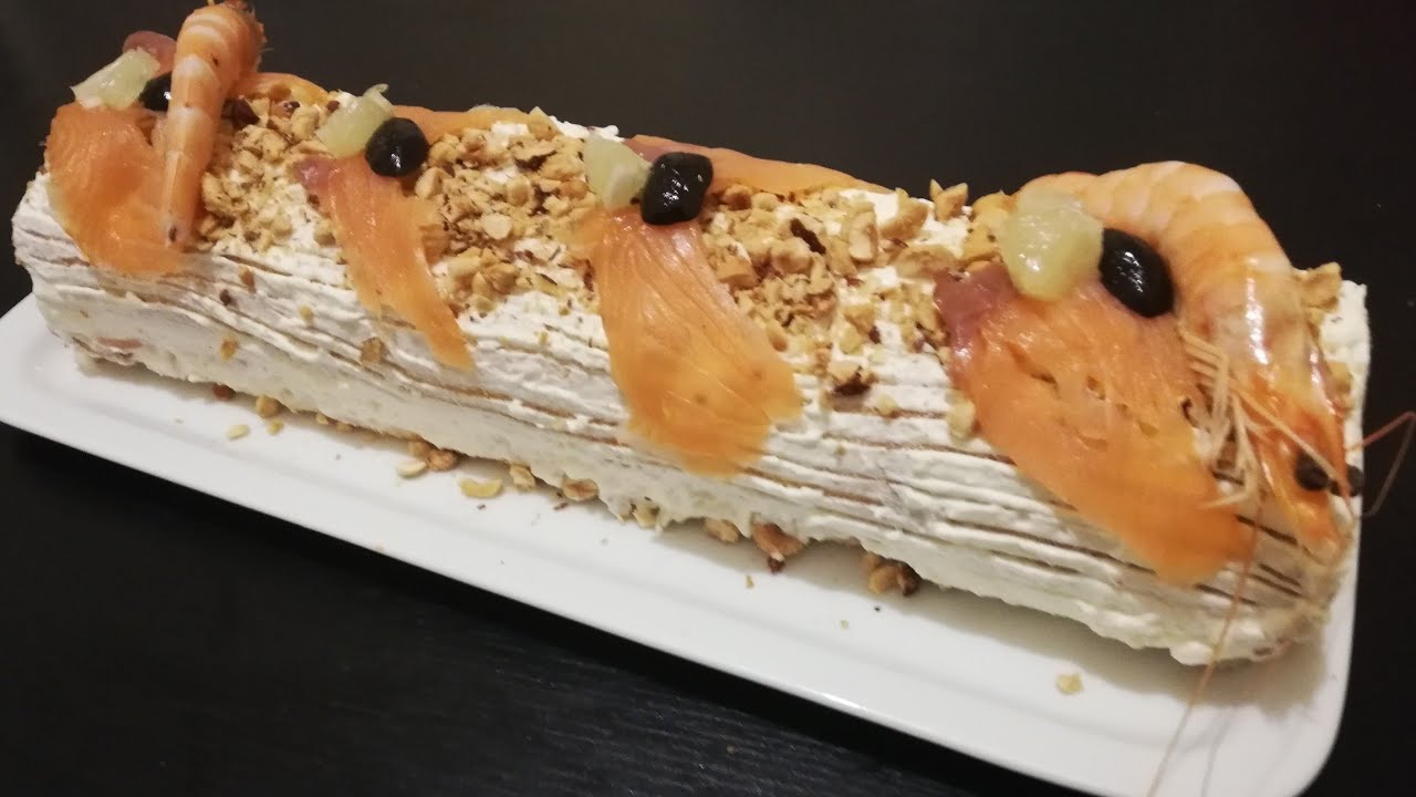 Bûche de Noël au saumon fumé