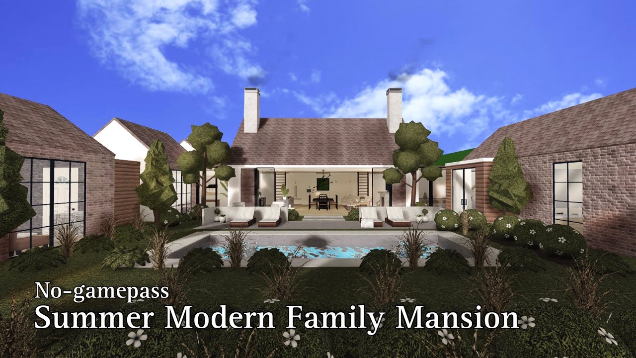 BLOXBURG: Summer Modern Family Mansion | No-Gamepass | Speedbuild | Roblox