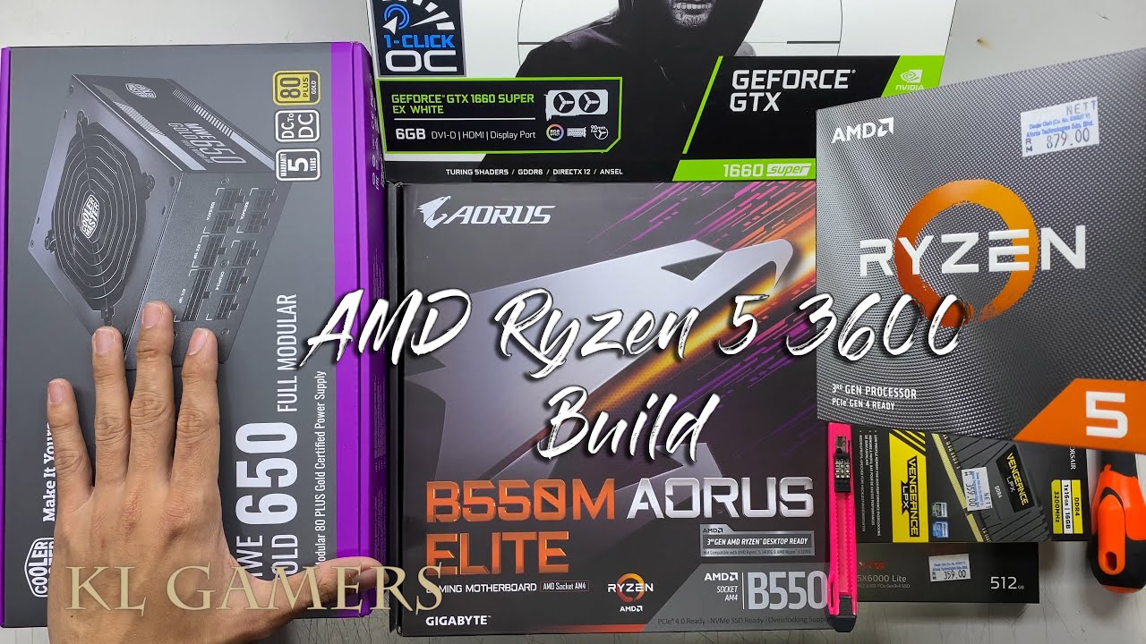 AMD Ryzen 5 3600 GIGABYTE B550M AORUS Elite Vengeance LPX GTX 1660 Super Darkflash DLM21 Gaming PC