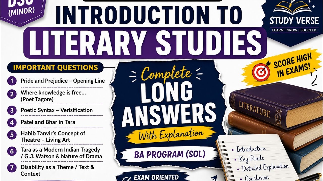 📚 DU SOL English Literature | Top 7 Important Questions | 2026