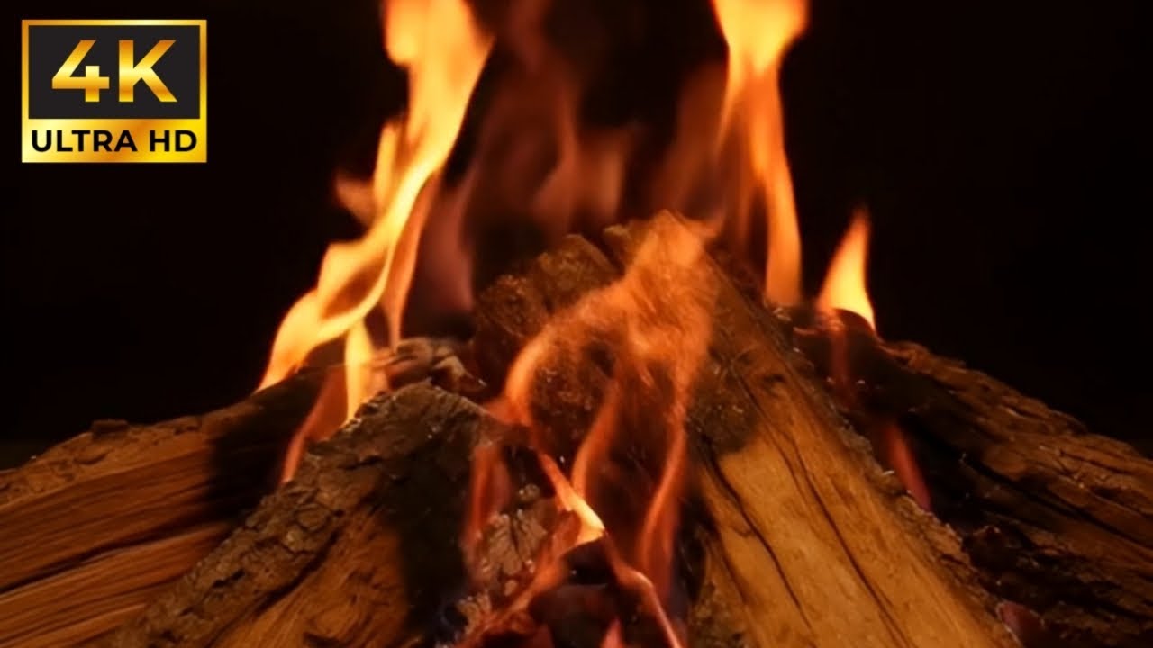 Realistic Fire Pit 🔥 | Natural Burning Wood | 8K Ultra HD Fire Ambience for TV | Relax & Calm