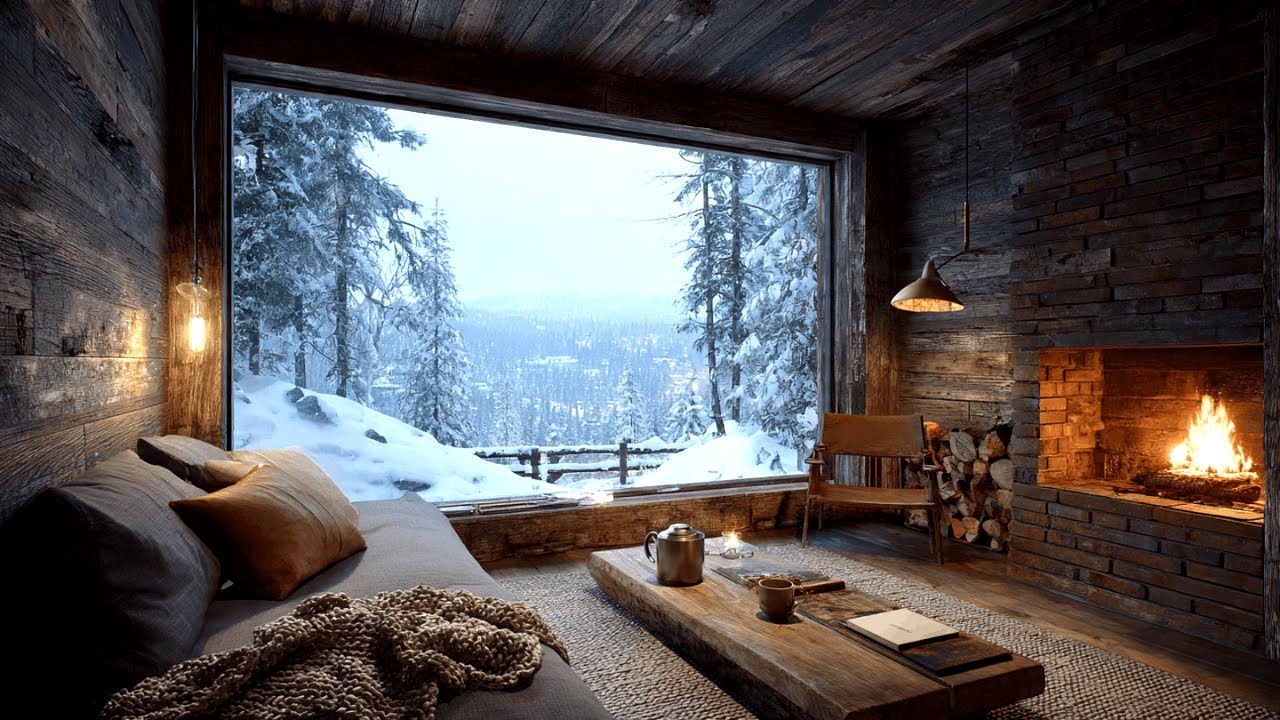 Christmas Jazz Rainy Night 🔥 Fireplace Ambience | Cozy Music for Relax & Work 2