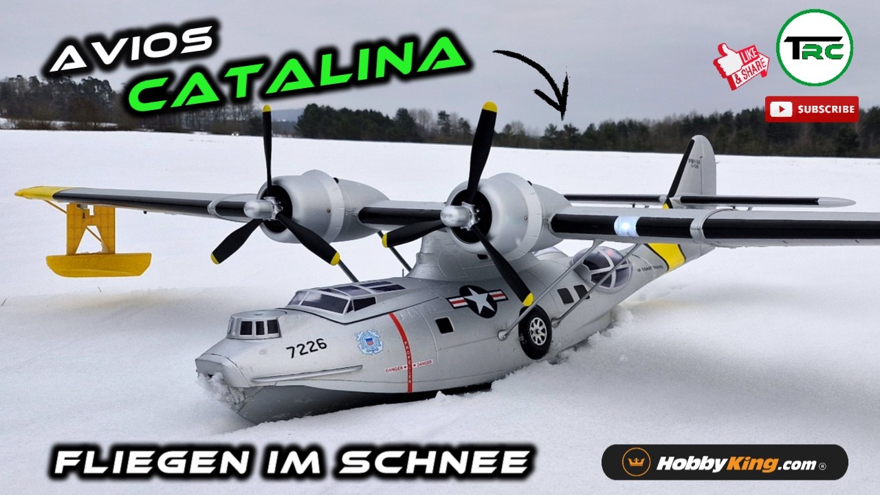 Fliegen mit der Avios PBY Catalina im Schnee + OnBoard und FPV Luftaufnahmen