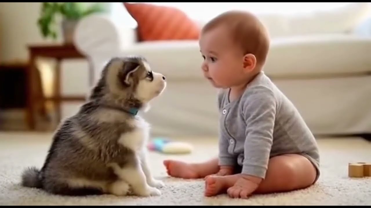 Baby and Puppies: Funny Barks & Cute Replies!
