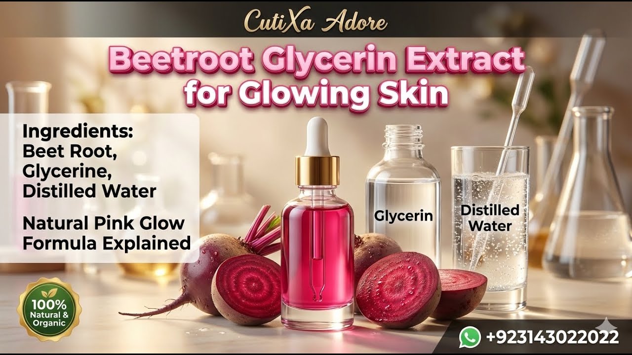 Beetroot Glycerin Extract for Glowing Skin | Natural Pink Glow Formula | CutiXa Adore