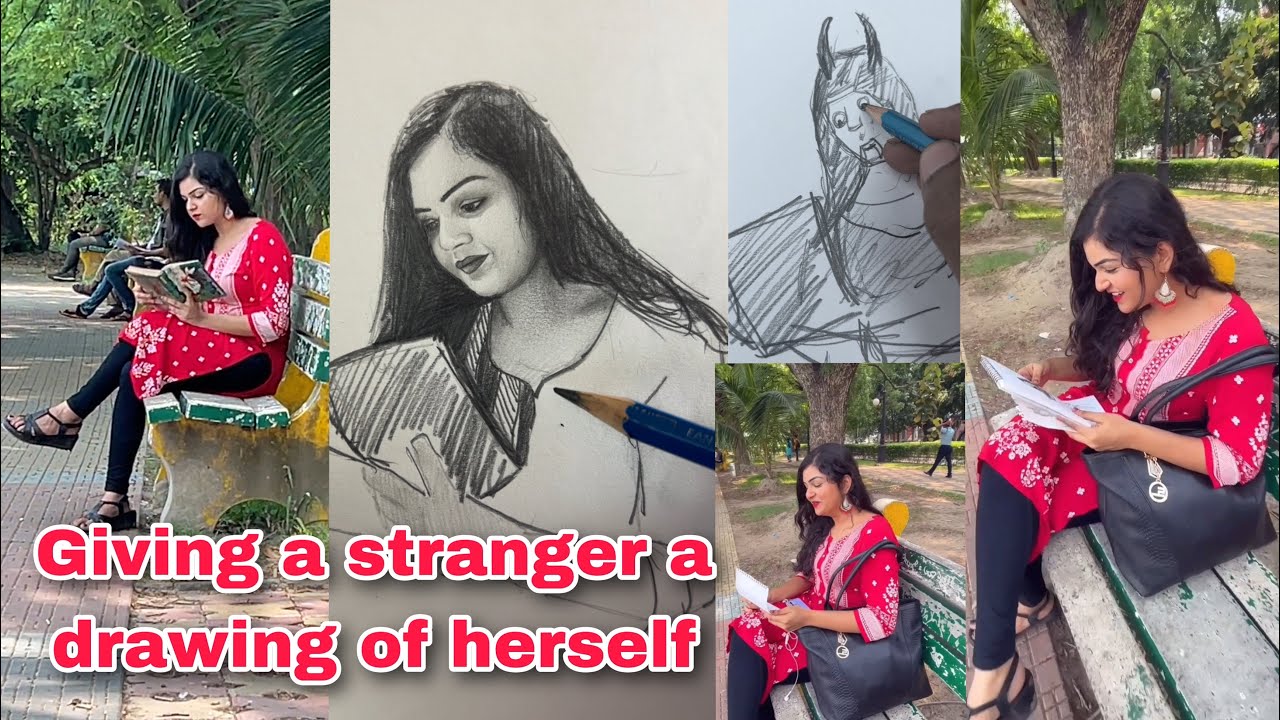 Drawing prank with stranger girl | her reaction 😍 | Stranger drawing