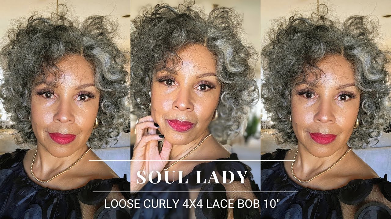 SOUL LADY -- LOOSE CURLY 4X4 GRAY BOB
