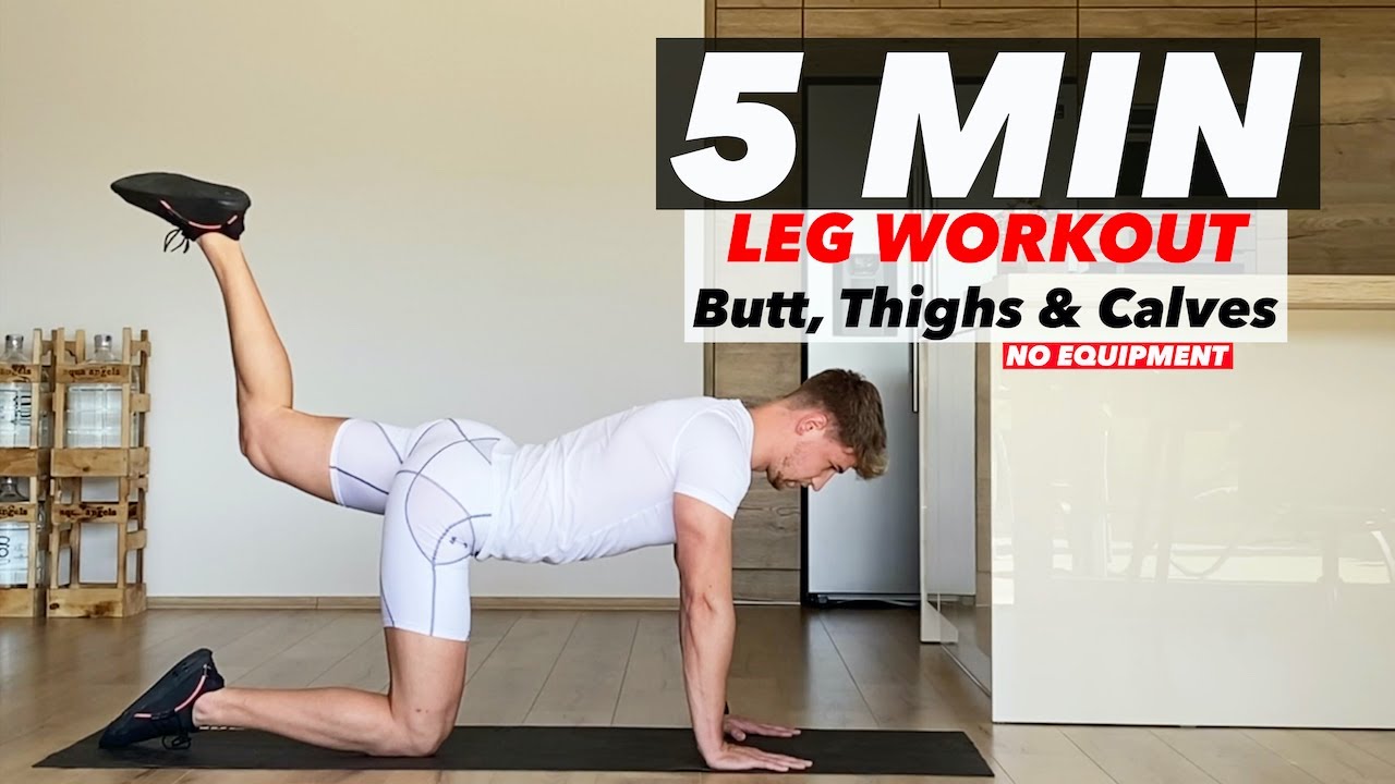 5 MIN LEG WORKOUT - Butt, Thighs & Calves // No Equipment I Patrik Rajcs&aacute;nyi