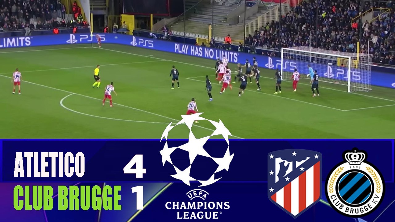 ATLETICO MADRID vs CLUB BRUGGE 4-1 | 2026 Champions League | Match Highlights