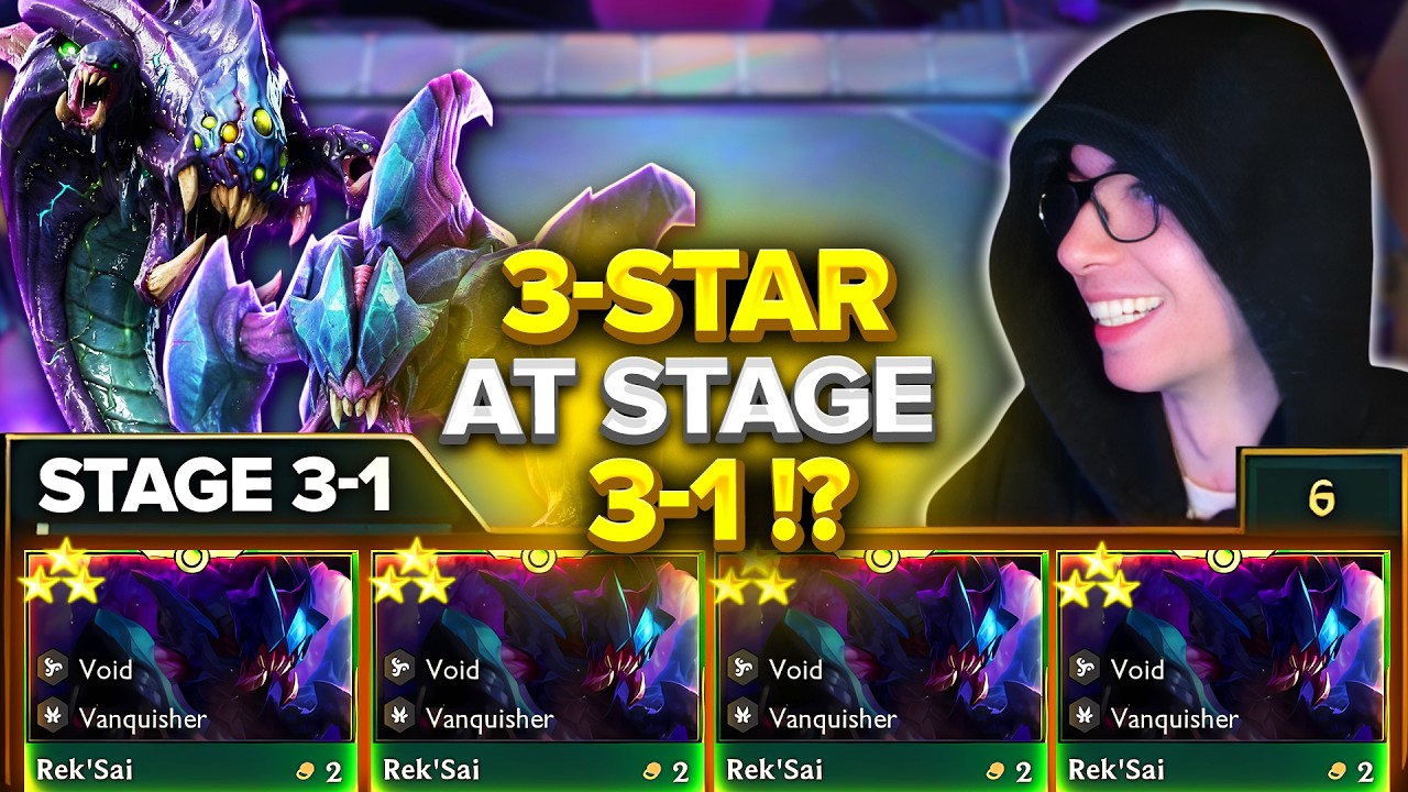 My EARLIEST Ever Rek'Sai 3 CARRIED Me To Level 10... It Was INSANE! | TFT Set 16