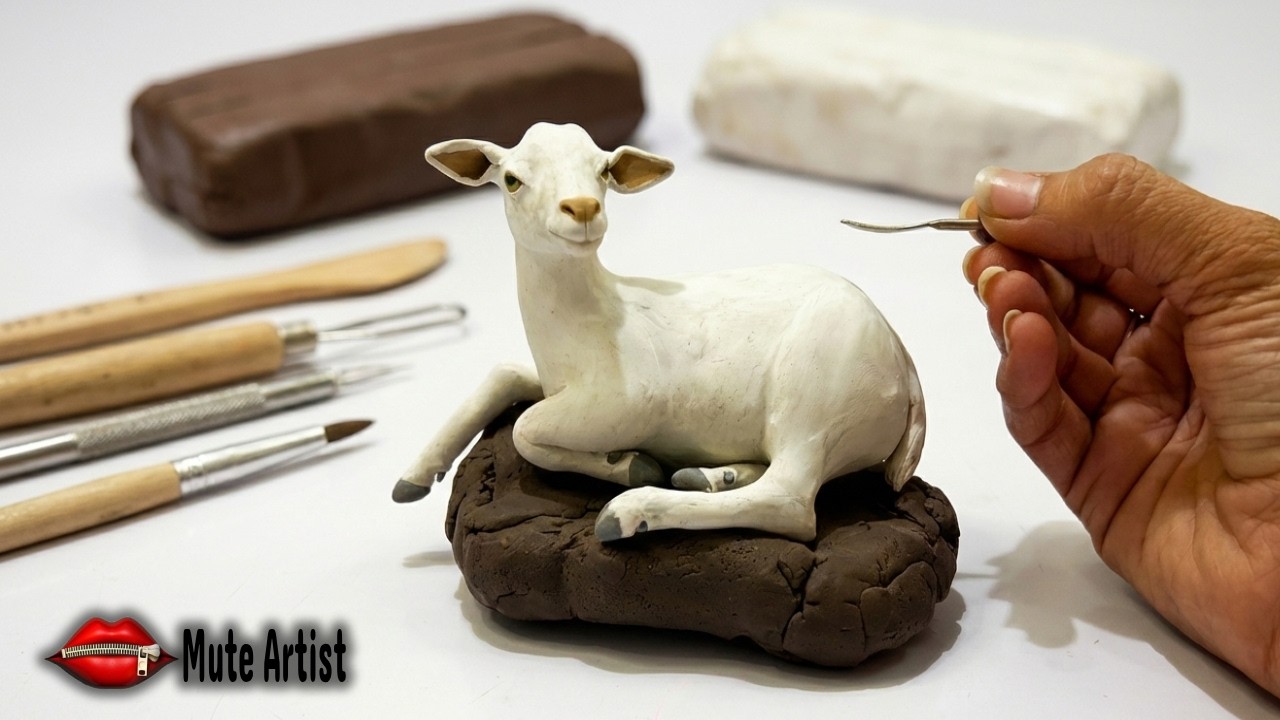 Clay Sculpting: Goat, How to make animals with clay easy | How to make goat with clay | clay art