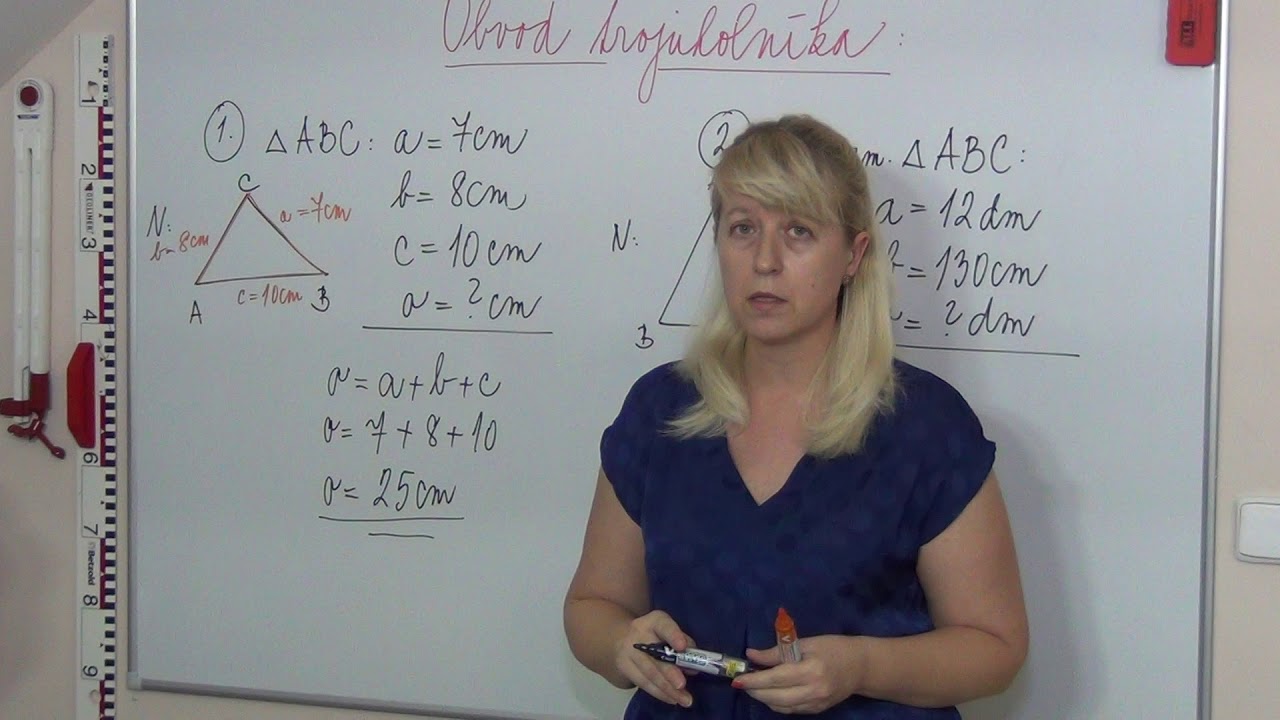 Matematika - cvičenie na obvod trojuholníka