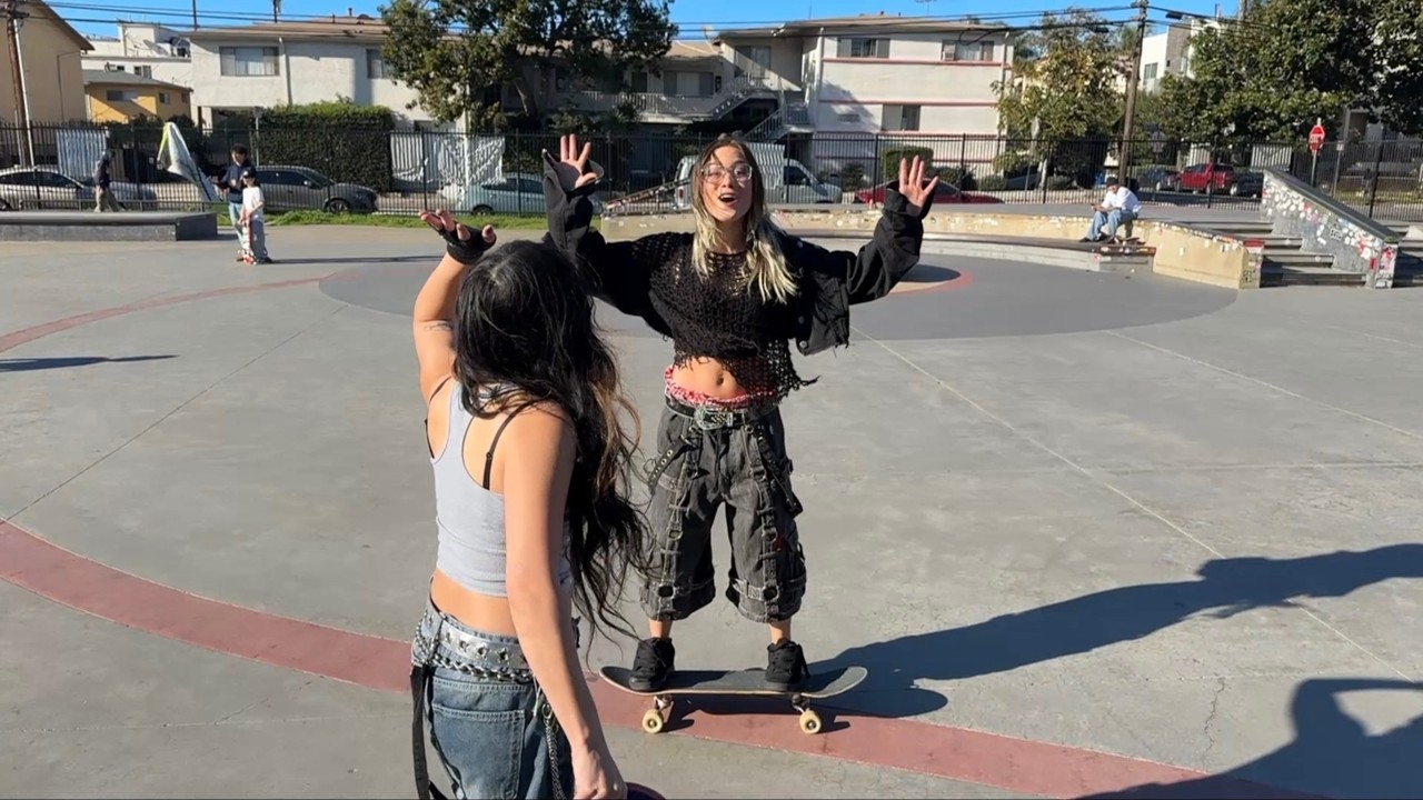 She Landed Her First Skate Trick !!