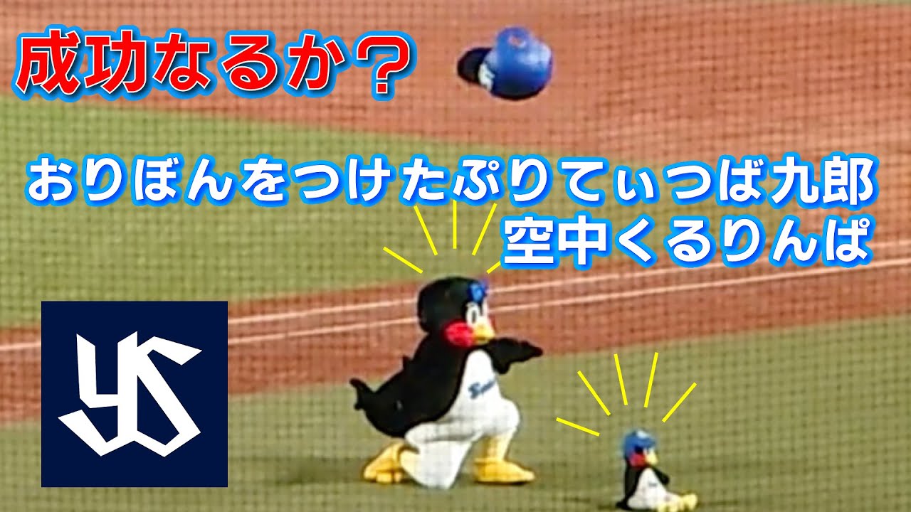 おりぼんをつけたぷりてぃつば九郎　空中くるりんぱ