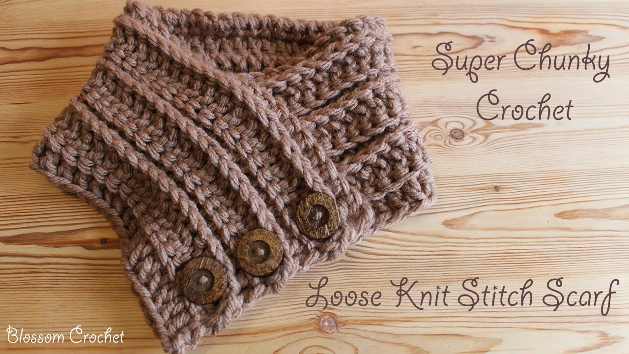 Super chunky crochet - Easiest & Fastest Knit Stitch Scarf/ Cowl