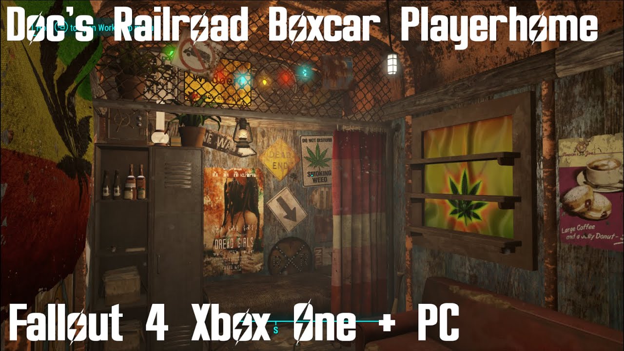 Doc's Railroad Boxcar Playerhome Mod Fallout 4 Xbox One (XB1) And PC #Fallout4 #Fallout4Mods #Boxcar