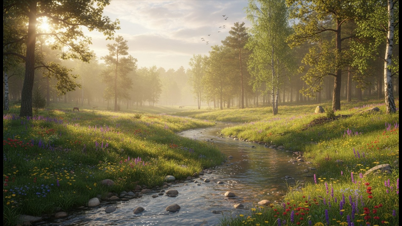 Refreshing Spring Piano Music: 4K Nature for Instant Peace
