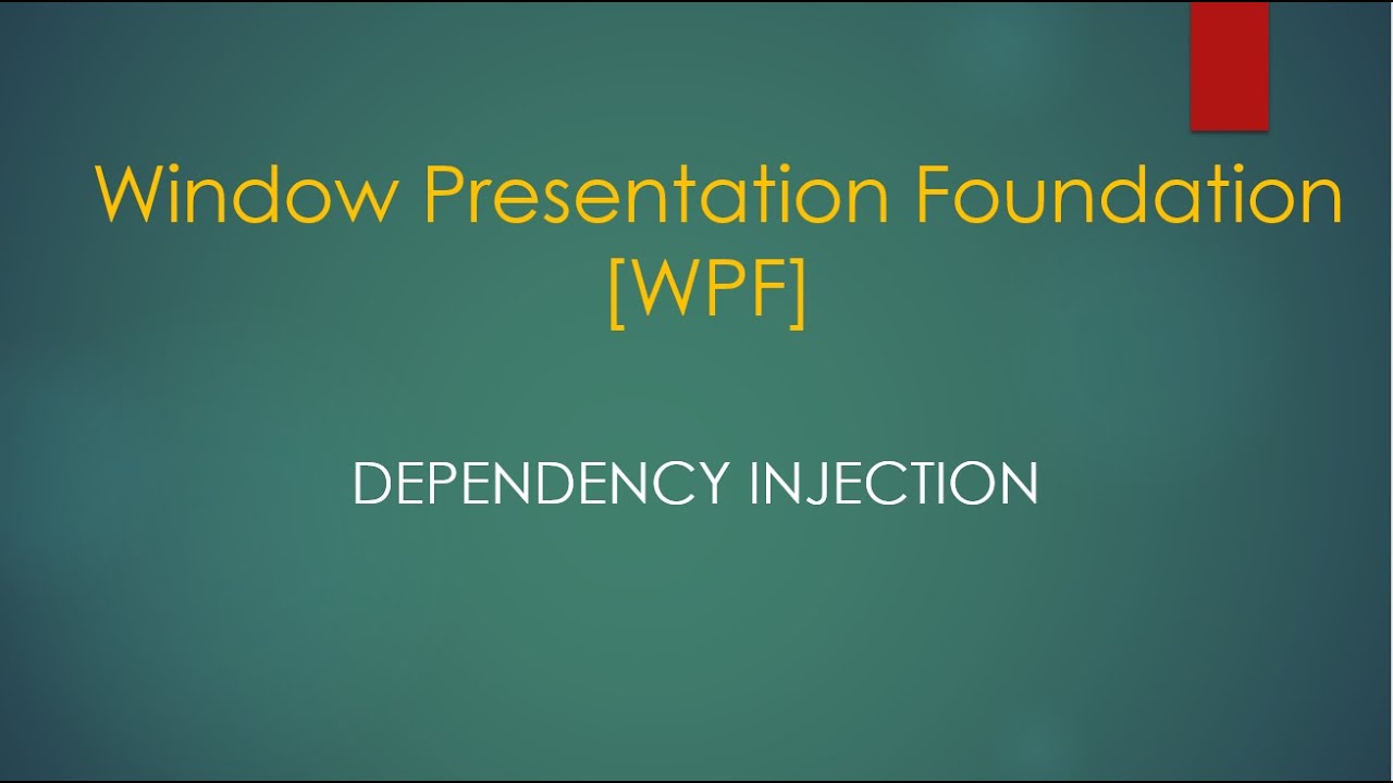 Dependency Injection in NET Core WPF Application