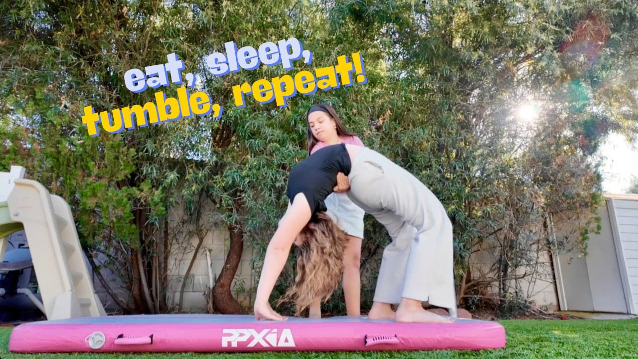 BACK WALK OVER PRACTICE *BACKYARD SHENANIGANS* {FAMILY VLOG}