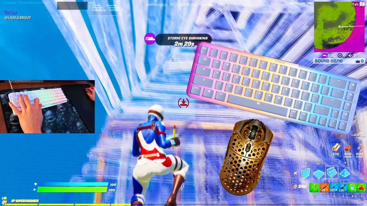 Fnatic Streak65 LP ASMR Chill🤩Satisfying Gameplay Keyboard Fortnite 390 FPS Smooth 4K