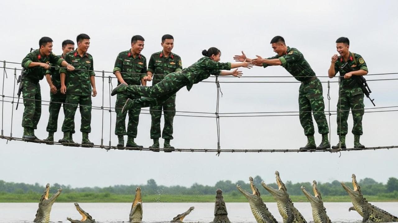 “Thiếu tá độc ác ném nữ trung úy cho cá sấu—không ngờ cô là con của cặp tướng lĩnh mạnh nhất!”