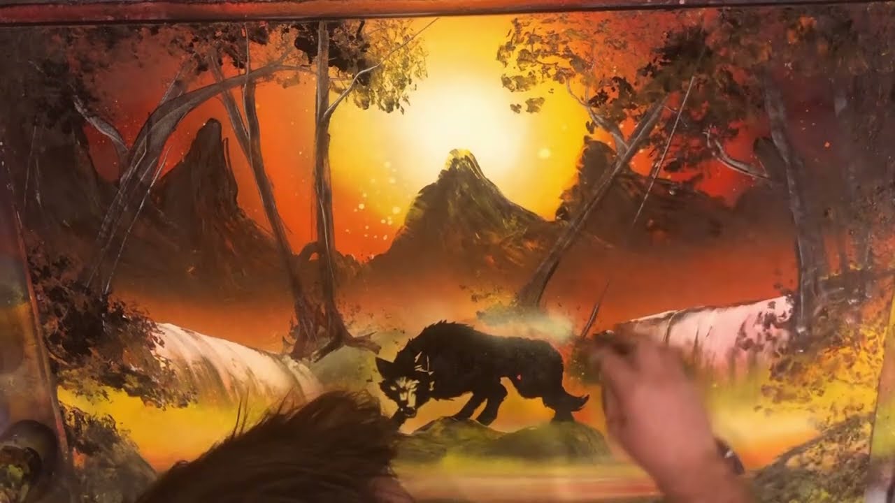 Burning Wolf - Spray Paint Art by Nathan Salmon