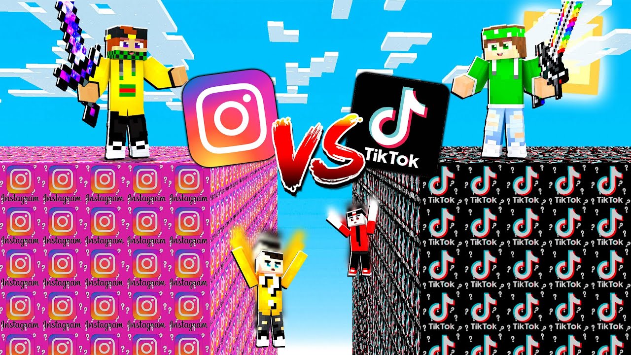LUCKYBLOCK *TIKTOK* contro LUCKYBLOCK *INSTAGRAM* su MINECRAFT!
