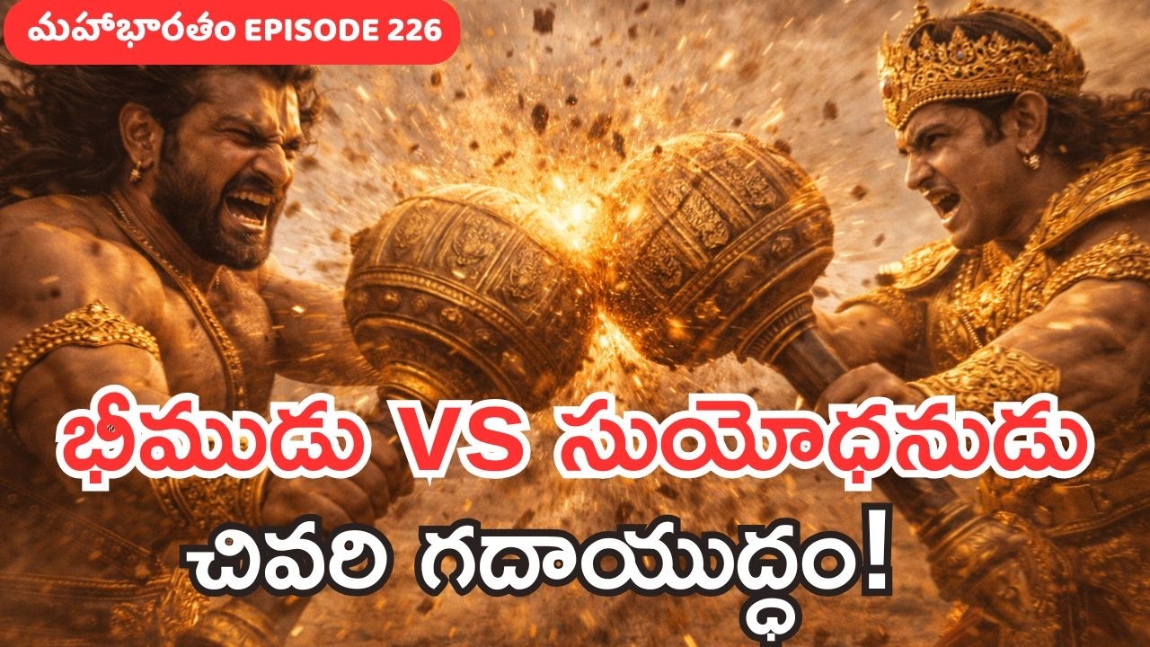 భీముడు vs సుయోధనుడు – చివరి గదాయుద్ధం! Mahabharatham EP226 #mahabharathamtelugu #history