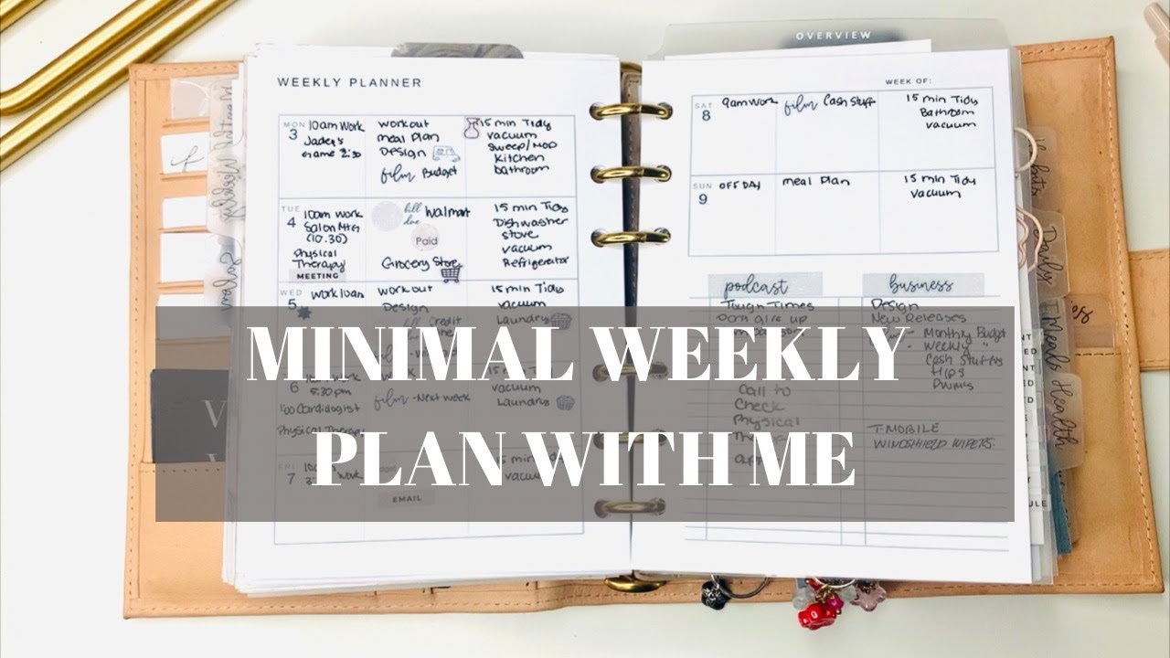 MINIMAL WEEKLY PLAN WITH ME | MINIMAL PLANNING | FUNCTIONAL PLANNING