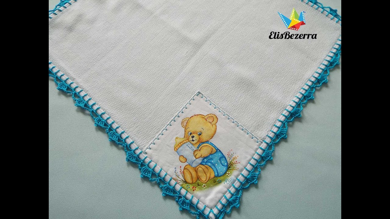 Fraldinha de boca passo a passo -  Barradinho de crochê -Parte 4-4