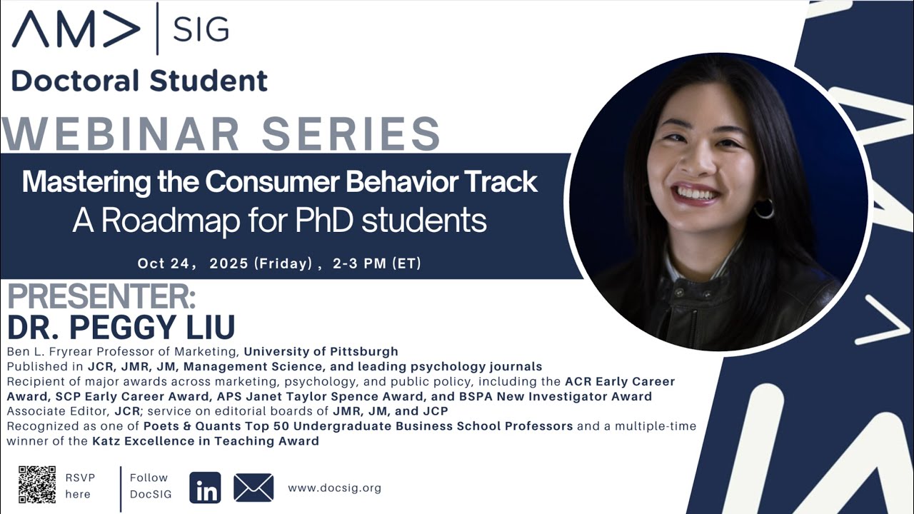 AMA DocSIG Webinar | Mastering the Consumer Behavior Track with Dr. Peggy Liu