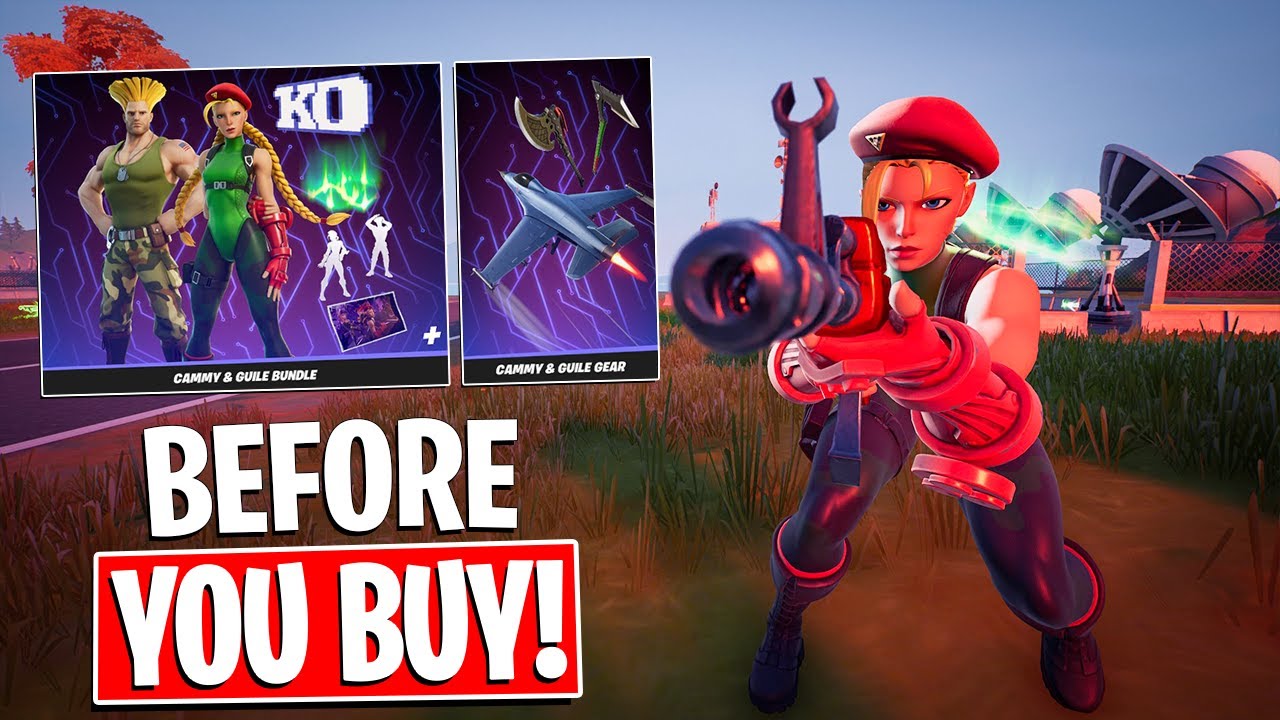 CAMMY & GUILE BUNDLE and Gear Bundle Gameplay + Combos! Before You Buy (Fortnite Battle Royale)