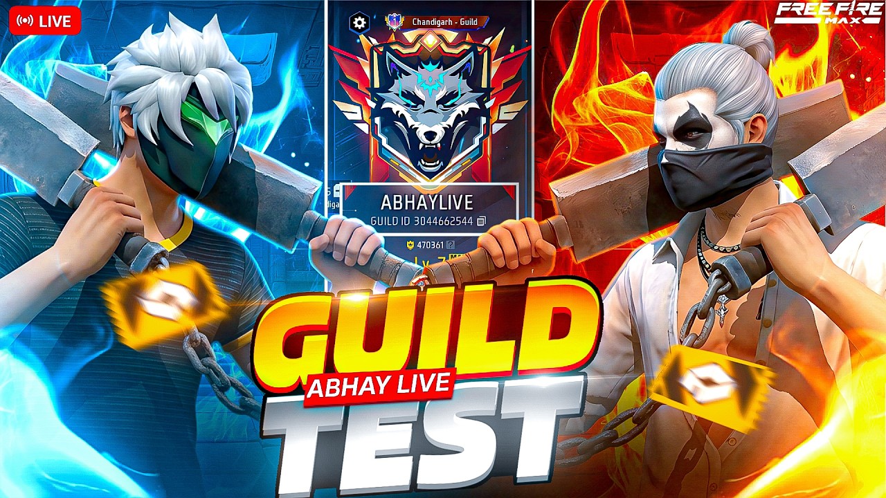 👉 FREE FIRE MAX LIVE 🔴 GUILD TEST 🔥 JOIN FAST #fflive #freefire #shortslive