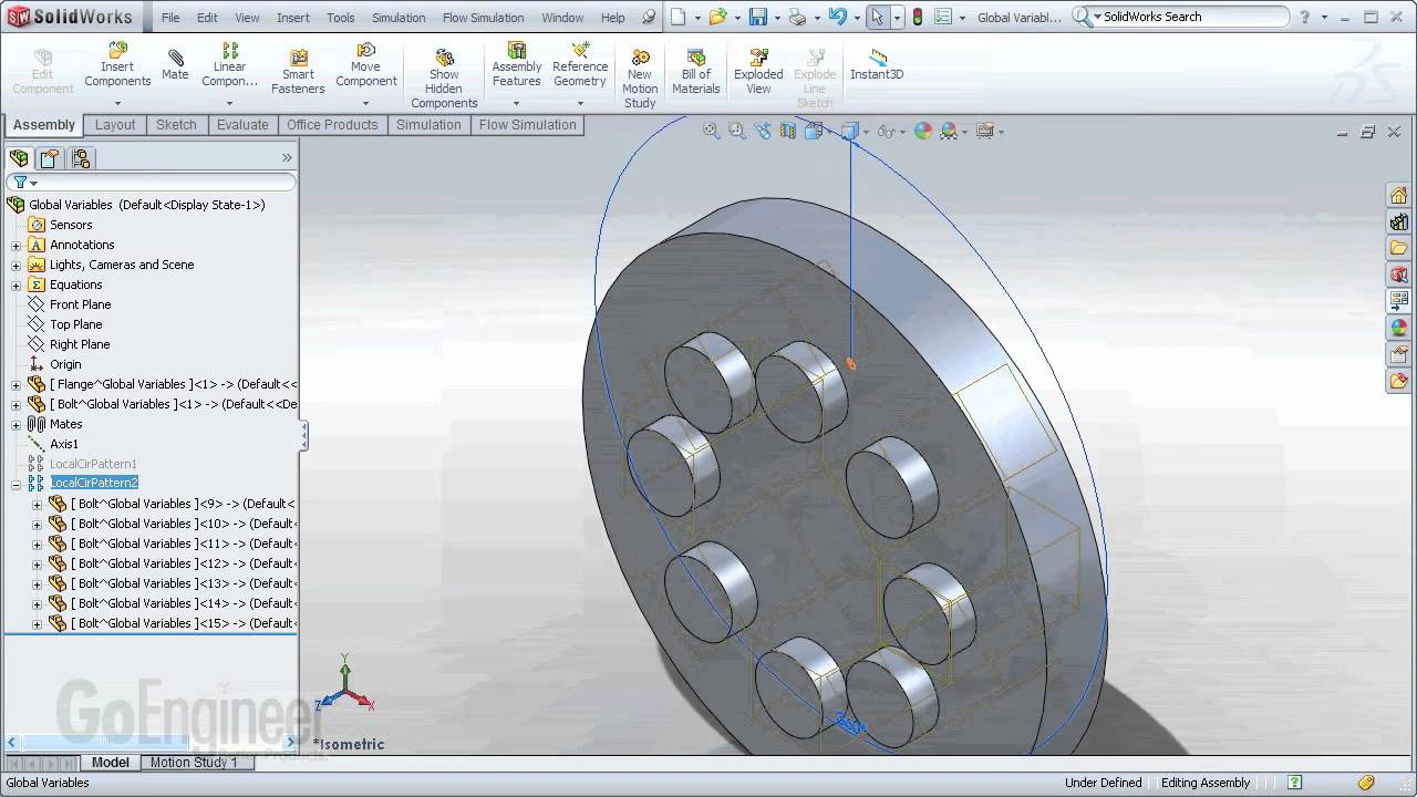 SOLIDWORKS - Assembly Equations