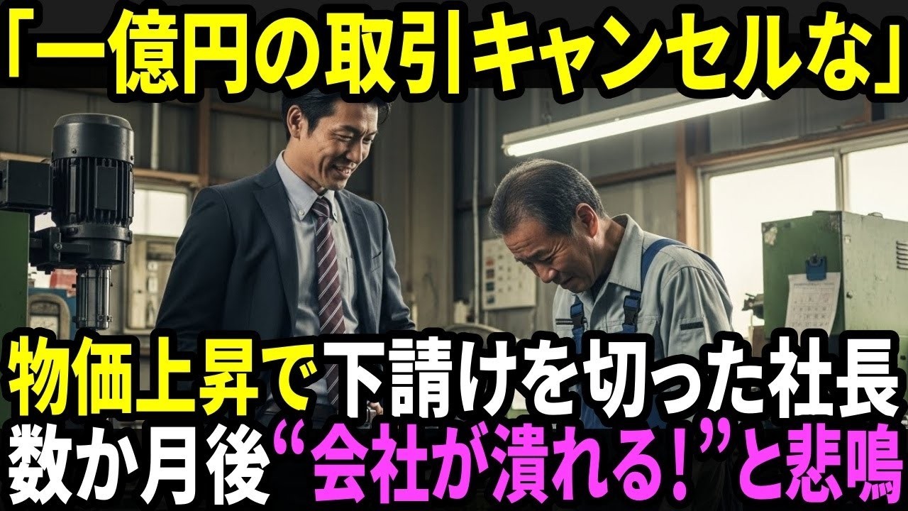 「もっと安いところに頼むから一億円の取引キャンセルな」大企業に踏みにじられた下請けの町工場──数ヶ月後、取引先社長が“会社崩壊で”土下座！