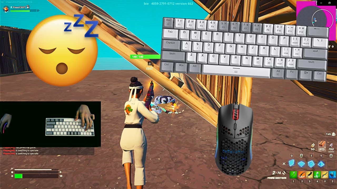 Redragon K617 Fizz Red Switches ASMR Chill 🤩 Satisfying Gameplay Keyboard Fortnite smooth Handcam