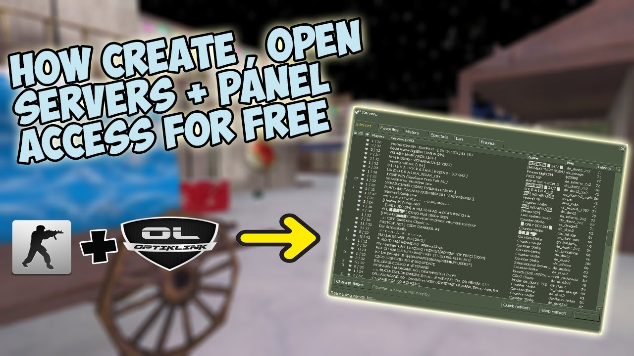 CS 1.6 - Как создать, открытый сервер + доступ к панели бесплатно