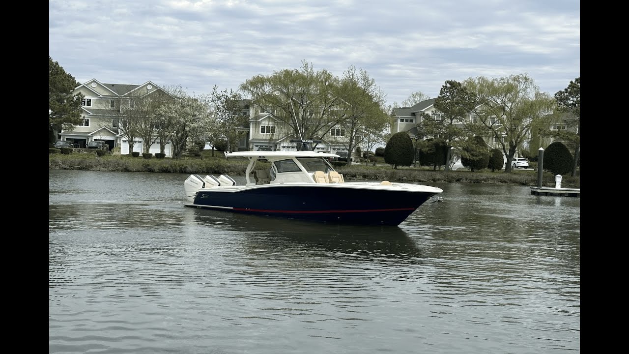 Available Now! 2025 Scout 377 LXF Boat For Sale at MarineMax Kent Island, MD