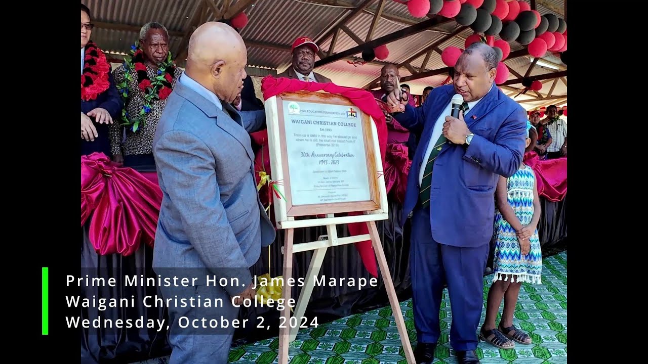 Prime Minister Marape honors visionary leadership at Waigani Christian College's 30th Anniversary