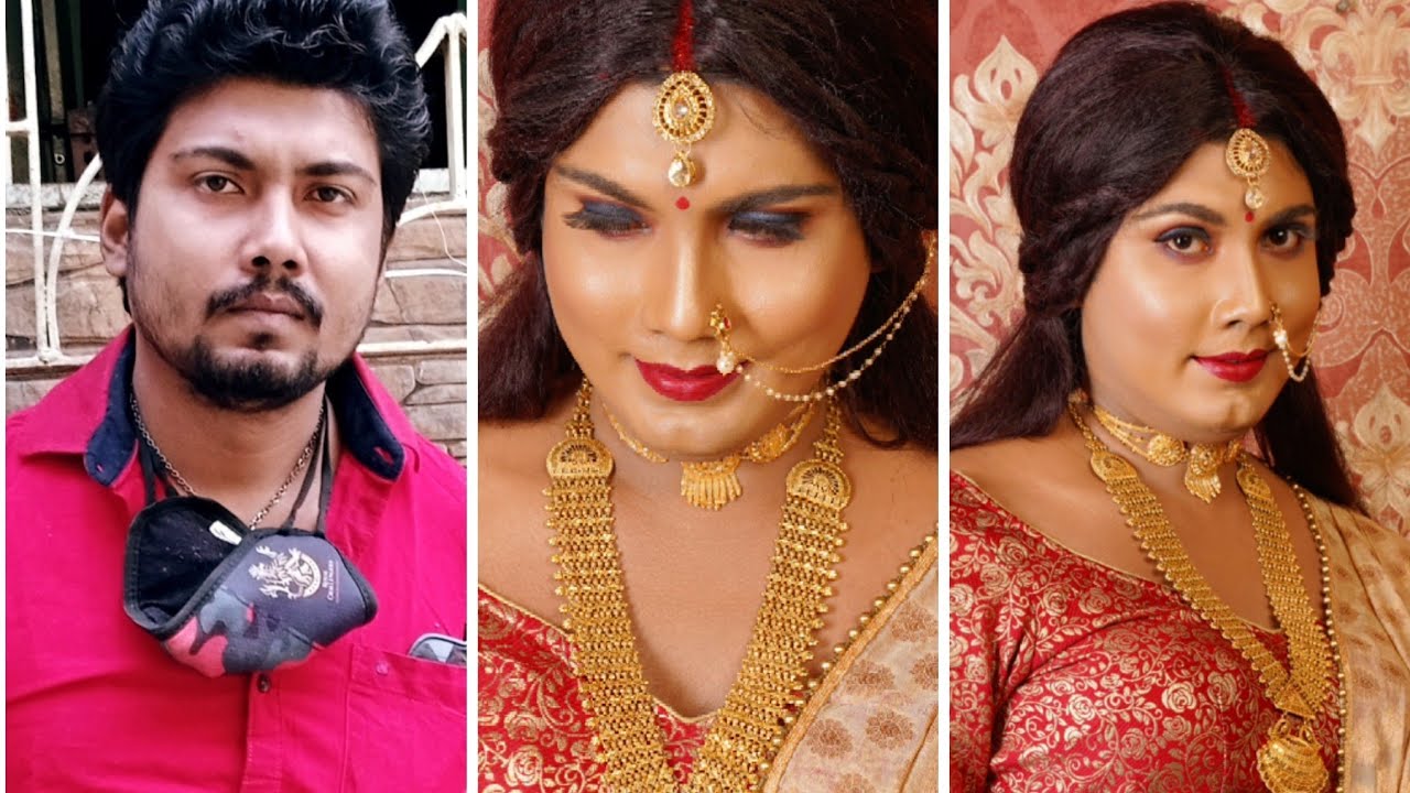Male to Female Transformation makeup 2021 | Reception Makeup | Boy to Girl Transformation |
