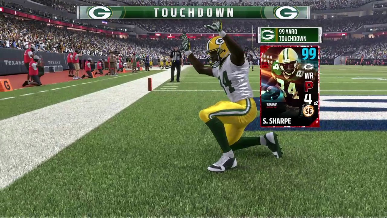 Madden NFL 17 TOM BRADY THROWS A PERFECT  PASS TO STERLING SHARPE FOR 6