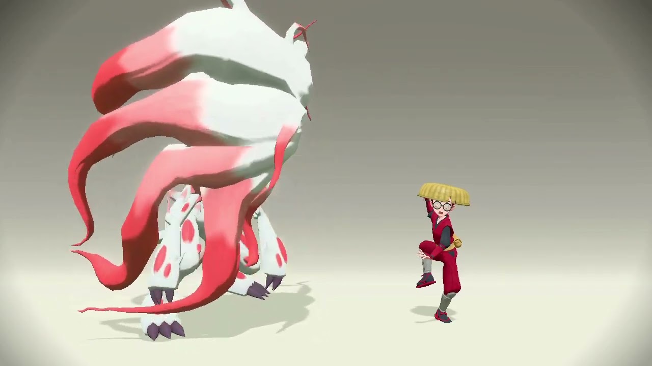 Different poses of Hisuian Zoroark in Pokemon Legends Arceus