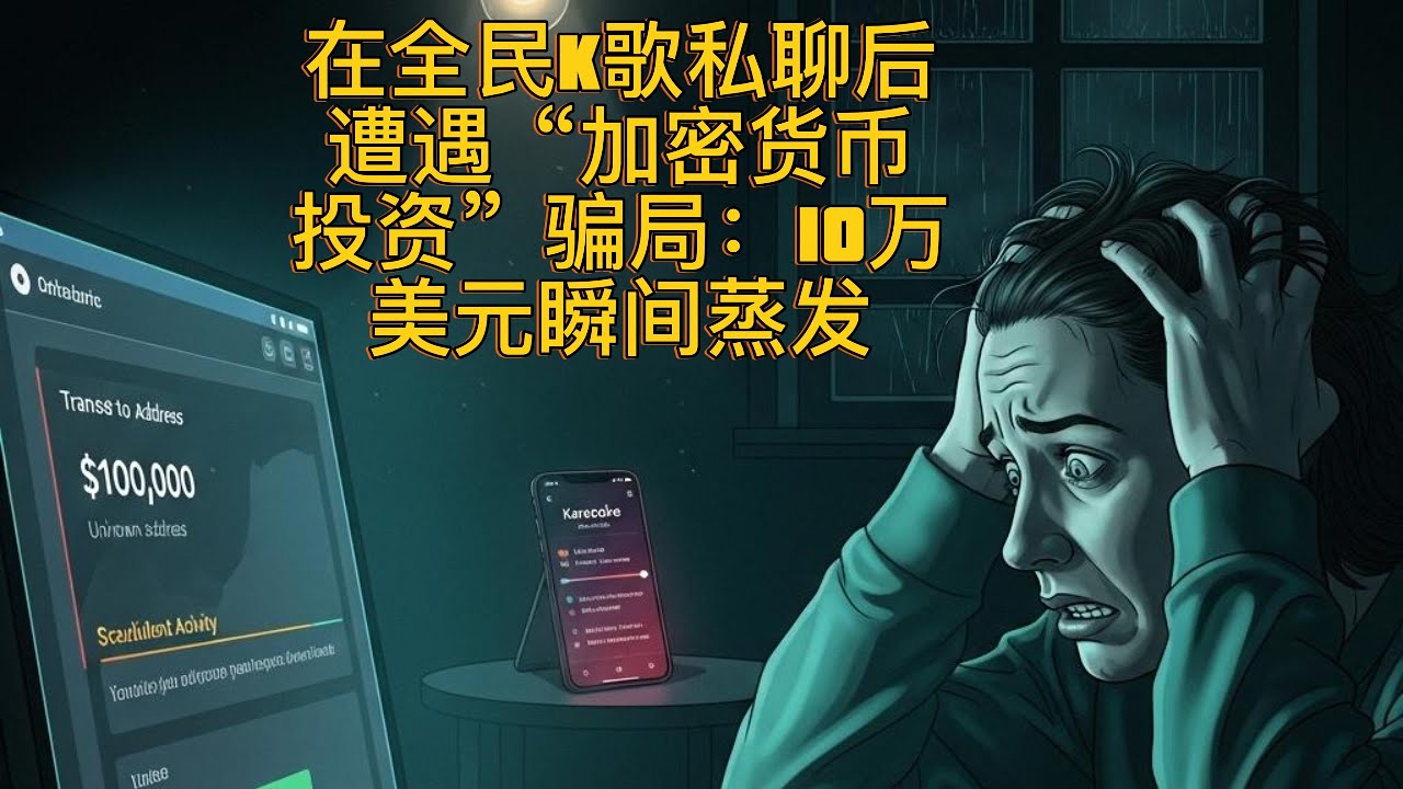 在全民K歌私聊后遭遇&ldquo;加密货币投资&rdquo;骗局：10万美元瞬间蒸发 Chinese scammers defraud $100,000 through music APP !