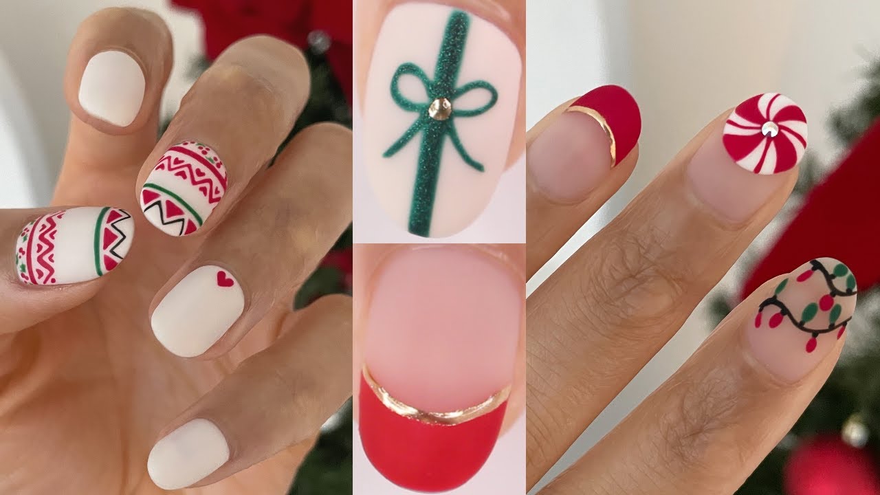 CHRISTMAS NAIL DESIGNS  | Christmas nail art using gel polish
